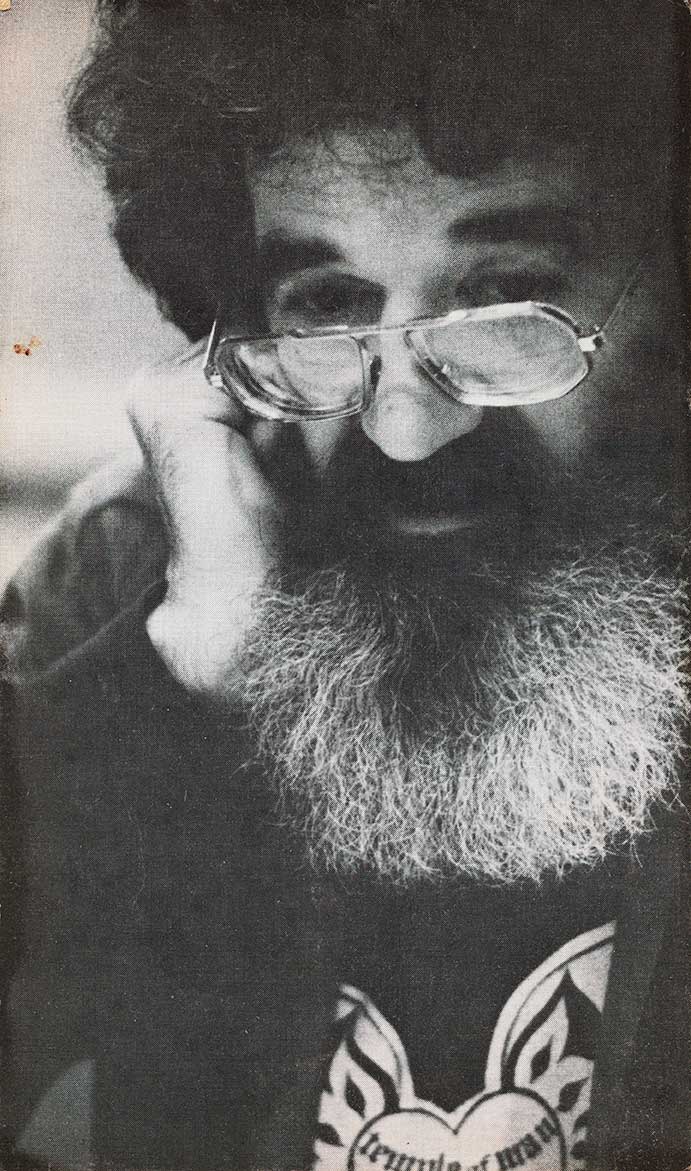 Temple of Man promotional postcard featuring Robert Alexander, 1970s. Robert Alexander papers and Temple of Man records, 1956-1992. Archives of American Art, Smithsonian Institution. Photograph of Robert (Baza) Alexeander