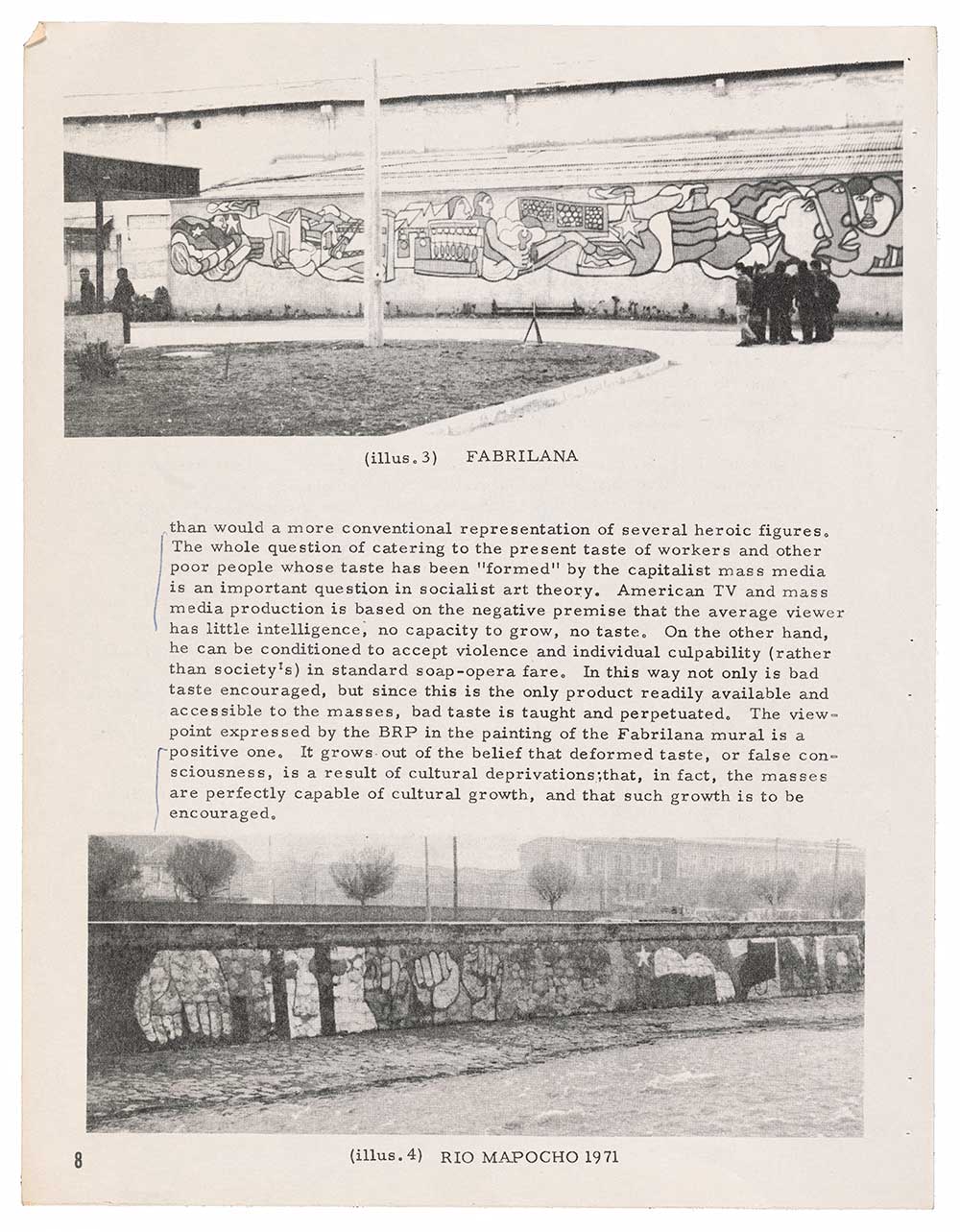 Mural for the people of Chile, 1973. Lucy R. Lippard papers, 1930s-2010, bulk 1960s-1990. Archives of American Art, Smithsonian Institution. Reprint of article by Eva Cockcroft