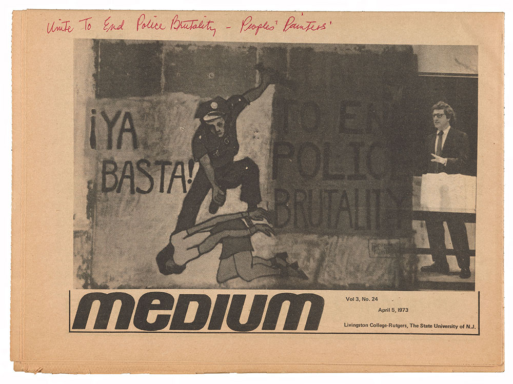 The Livingston Medium, vol. 3 no. 24, 5 Apr. 1973. Lucy R. Lippard papers, 1930s-2010, bulk 1960s-1990. Archives of American Art, Smithsonian Institution. Cover of the April 5, 1973 issue of the Livingston Medium