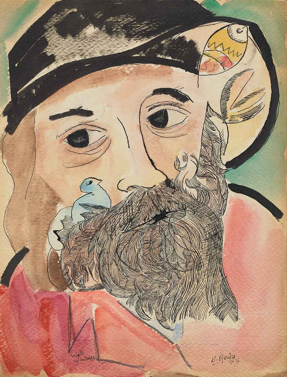 Walt Whitman sketch by Naul Ojeda