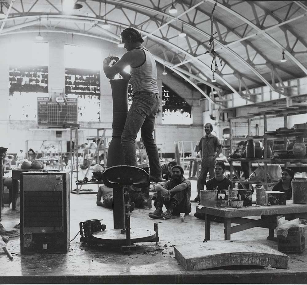 Demonstration of the potter wheel by Don Reitz at the University of Notre Dame