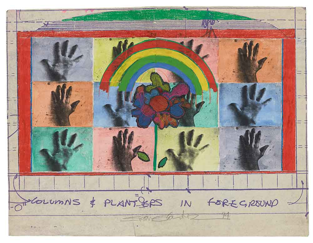 Preparatory mock up for a Juan Sanchez mural