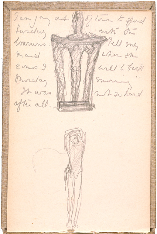 Page of drawings from Gertrude Vanderbilt Whitney's sketchbook