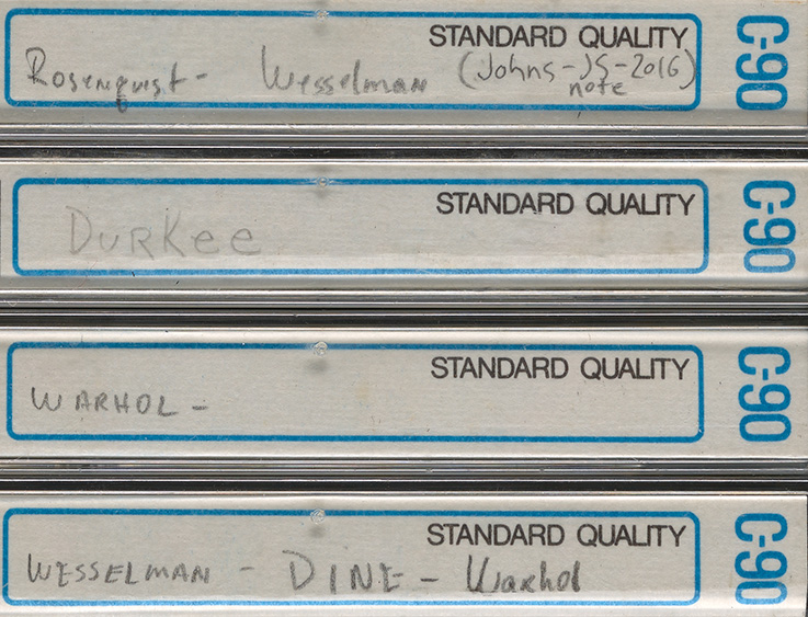 Cassette tapes containing interviews by Gene Swenson. 