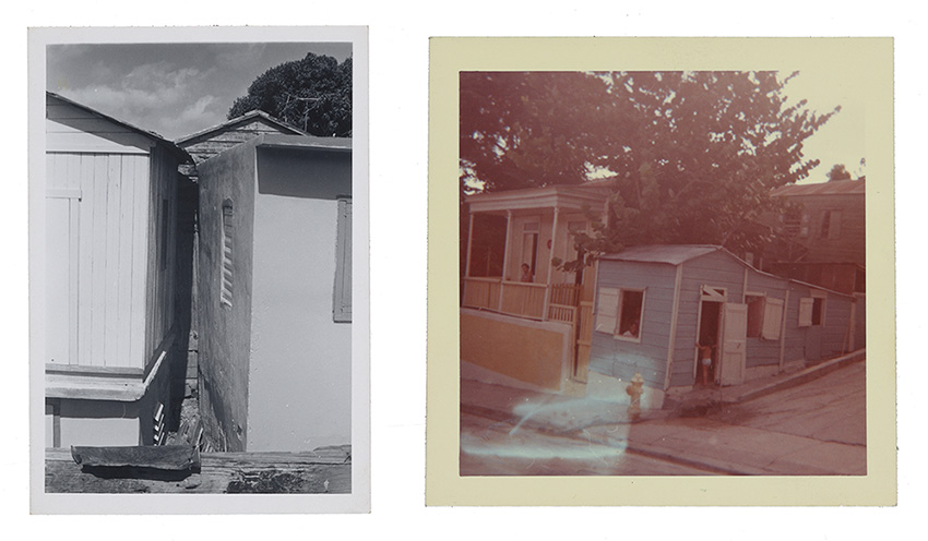 Two images of houses in Puerto Rico photographed by Emilio Sanchez