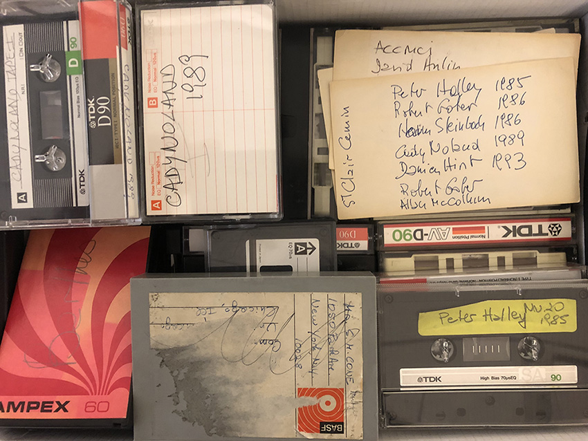 Color image of various audio recordings, some with labels.