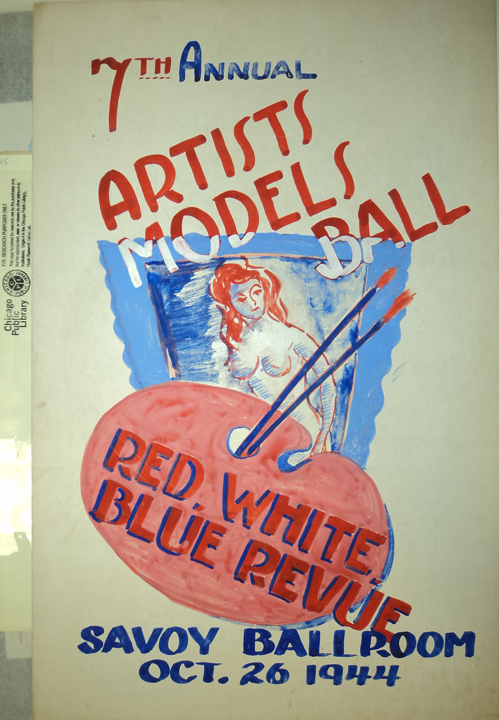 Attributed to William McBride Jr., design for 7th annual Artists and Models Ball, South Side Community Art Center, 1944, in William McBride Jr. Papers, Vivian Harsh Research Collection, Chicago Public Library