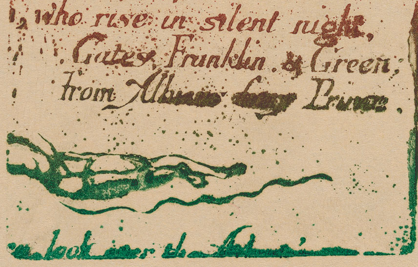Detail of print from a plate made by William Blake