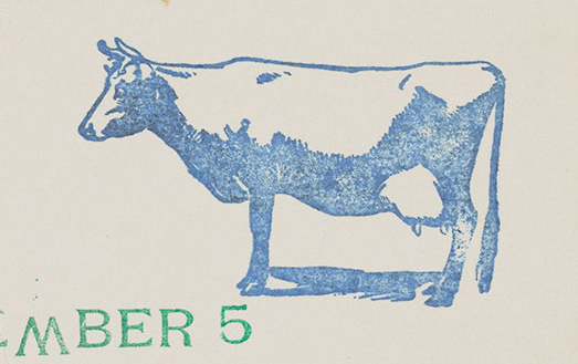 Detail of postcard sent from Mel Henderson to Eleanor Dickinson