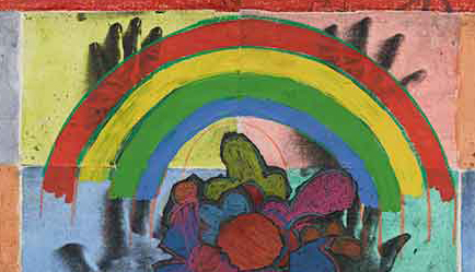 Detail of study for a proposed mural by Juan Sanchez