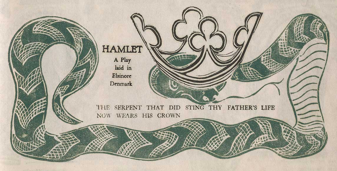 Title page of Hamlet designed by Dorothy Newkirk Stewart