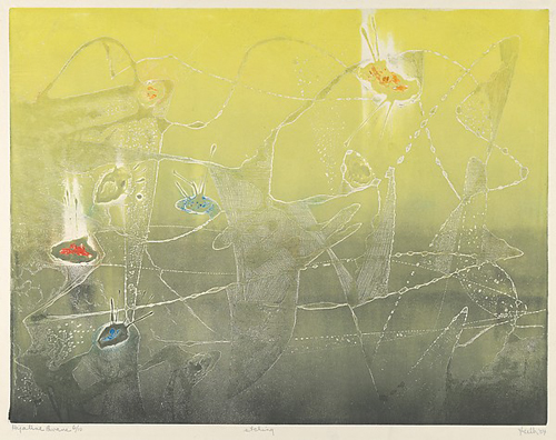 Figure 24. Jan Gelb, Hyaline Pavane (1954) Etching and aquatint Plate: 27.3 x 35.3 cm (10 3/4 x 13 7/8 in.) Sheet: 33 x 50.5 cm (13 x 19 7/8 in.) Metropolitan Museum of Art, John B. Turner Fund, 1954, 54.591.2 Courtesy of the estate of Jan Gelb Margo.
